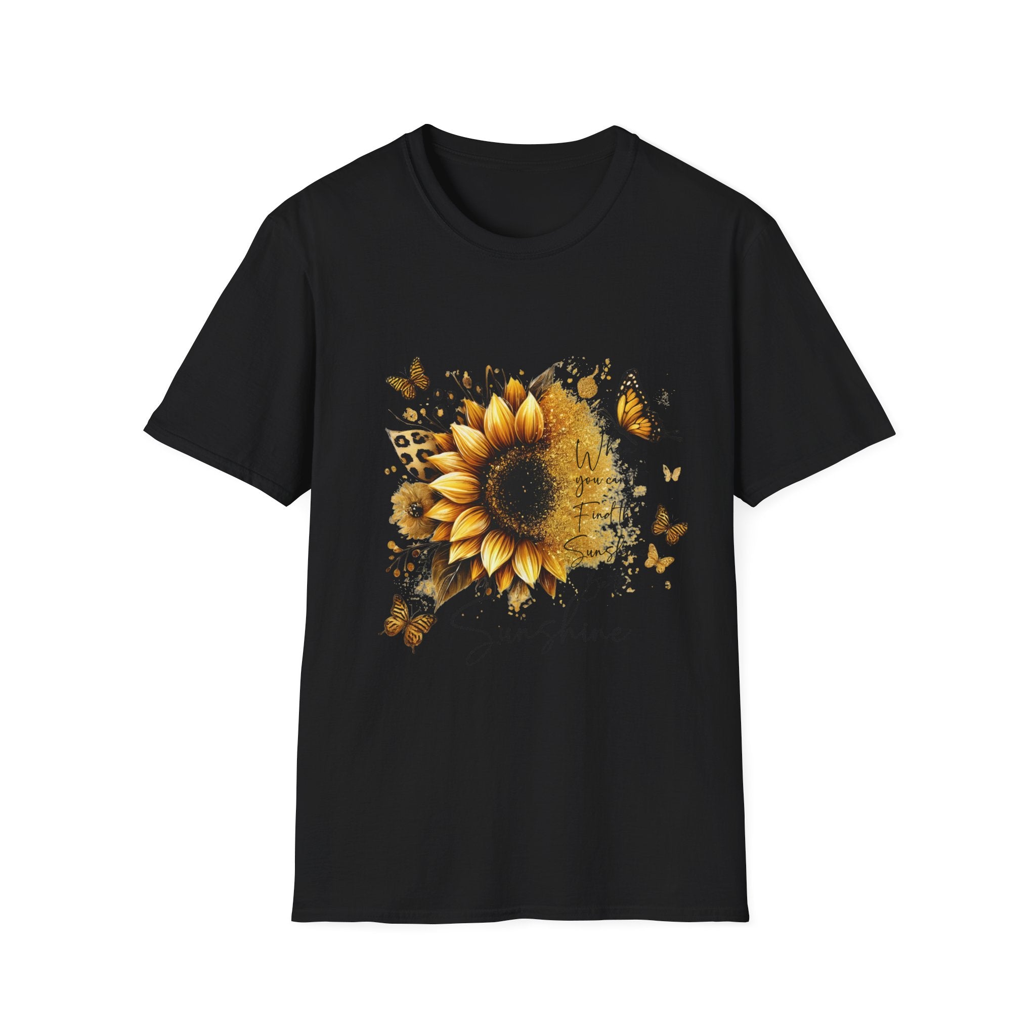 Sunflower & Butterflies T-Shirt — 'Sunshine' Floral Graphic Tee