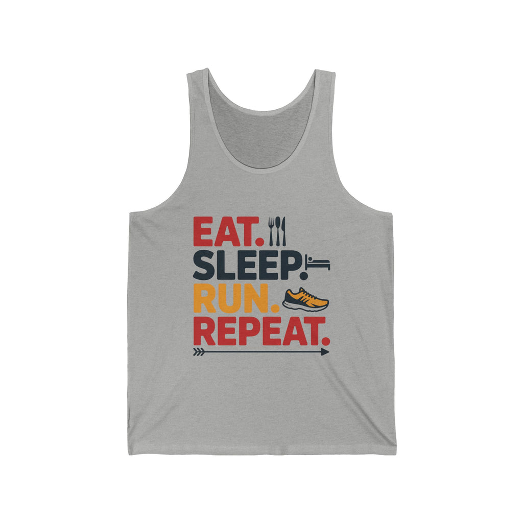 Eat. Sleep. Run. Repeat. Tank Top — Men’s/Women’s Running Workout Tank