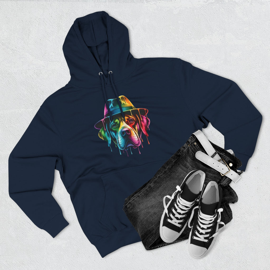 Colorful Dripping Dog Hoodie — Vibrant Canine Art Pullover
