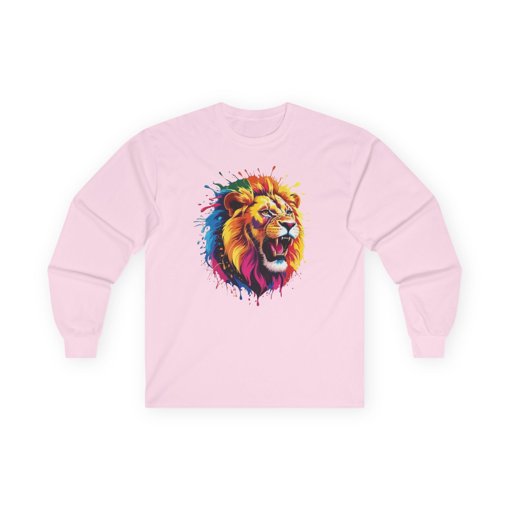 Colorful Roaring Lion Long Sleeve Tee