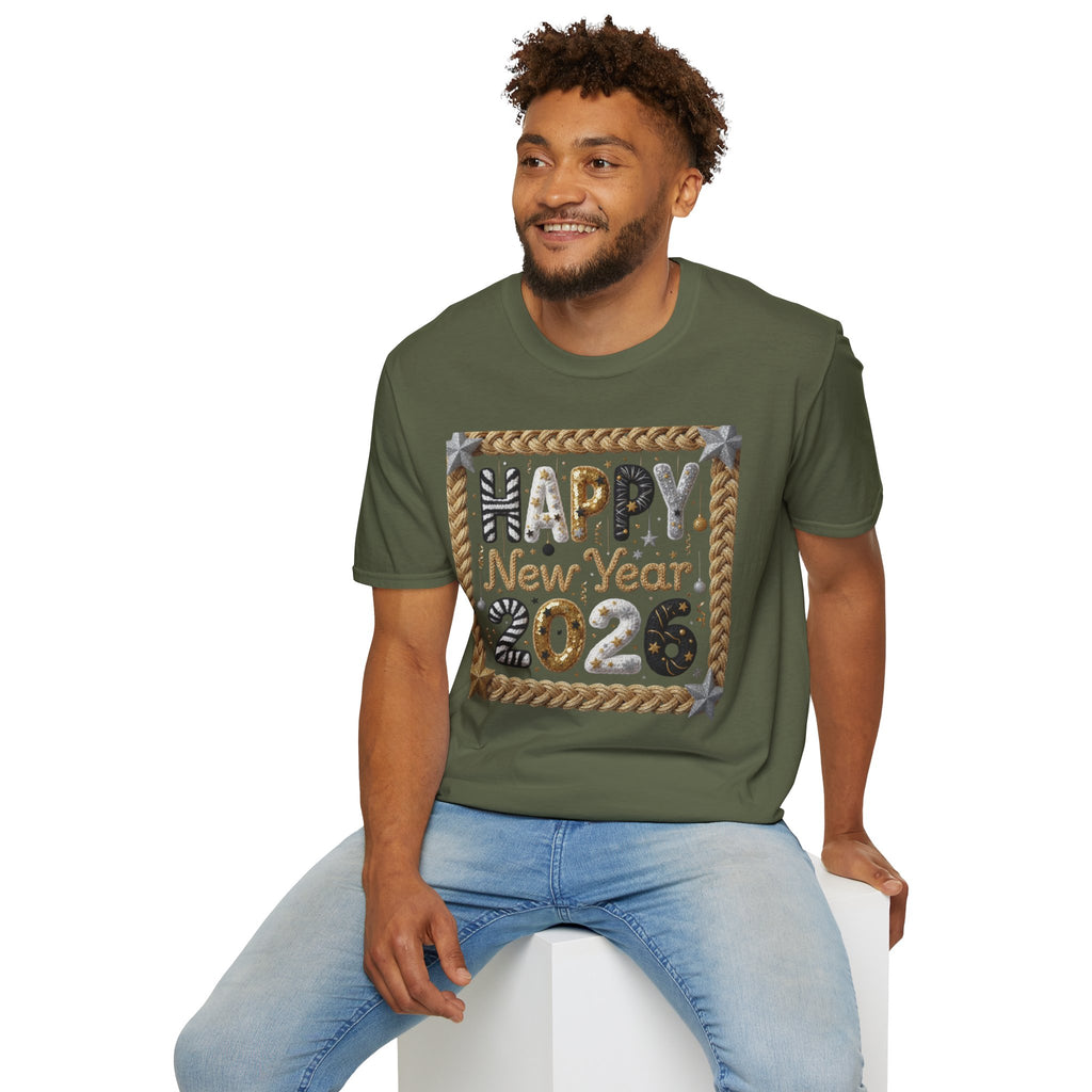 Happy New Year 2026 T-Shirt — Festive Gold & Silver Celebration Tee