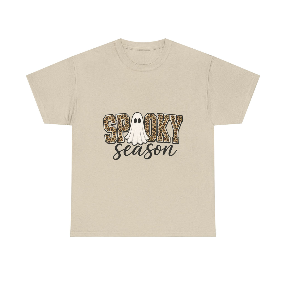 Spooky Season Leopard Ghost T‑Shirt