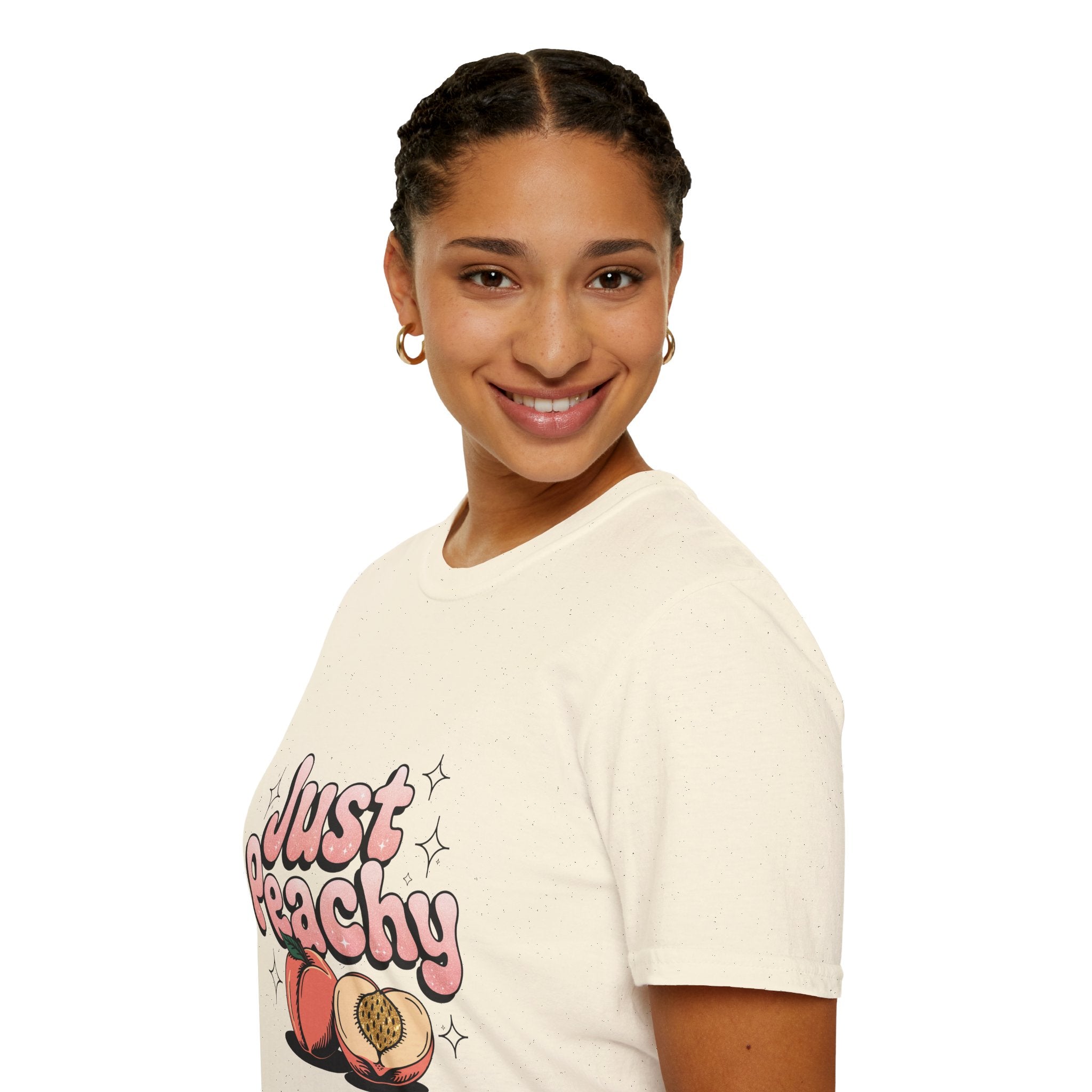 Just Peachy Graphic T-Shirt — Cute Peach Illustration Tee