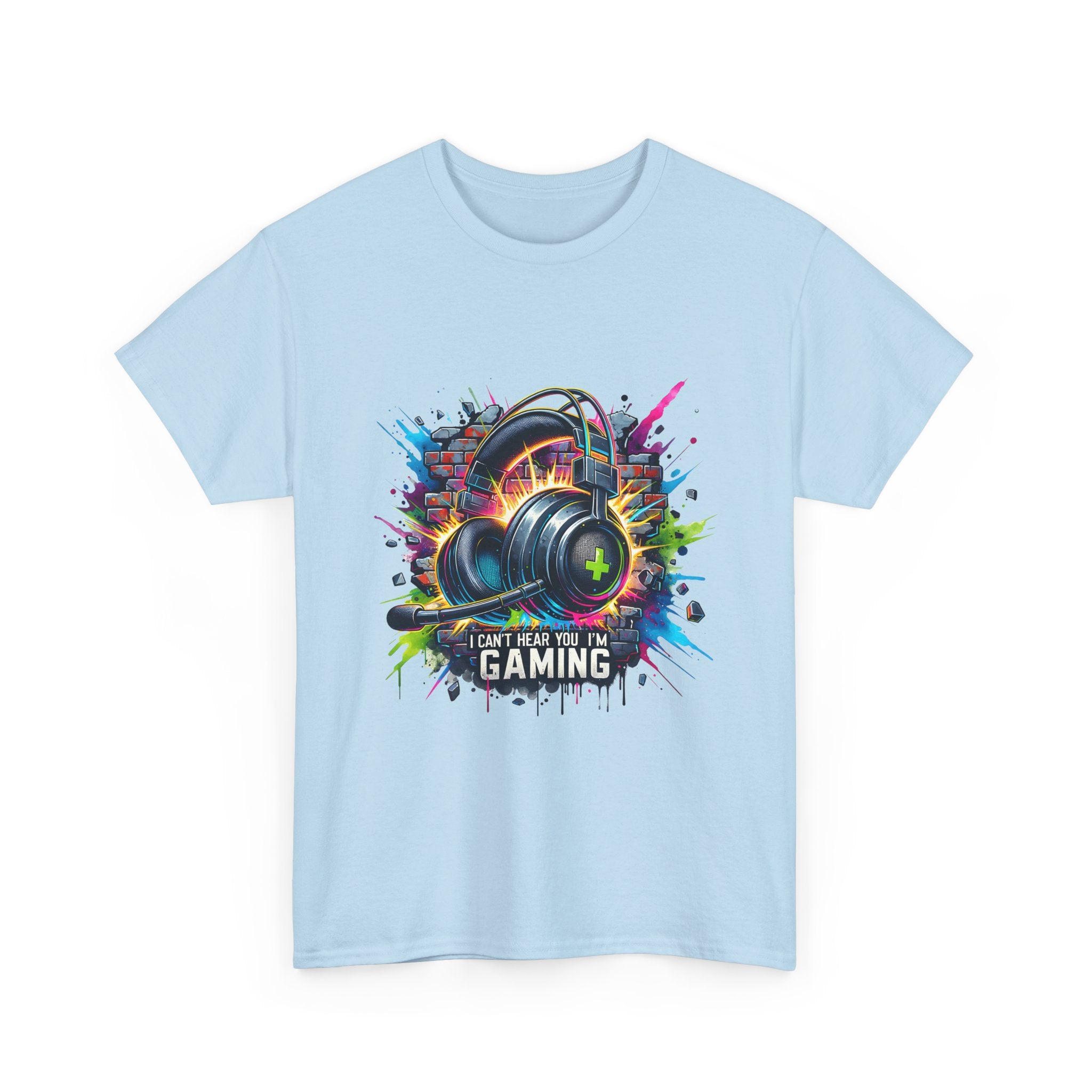 Gaming Headset Graphic Tee – "I Can't, I Have Gaming" Colorful Gamer T-Shirt