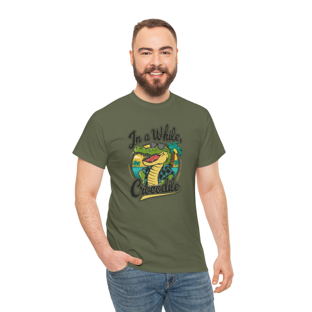 Crocodile Graphic Tee — "In a While, Crocodile" Casual Cotton T-Shirt