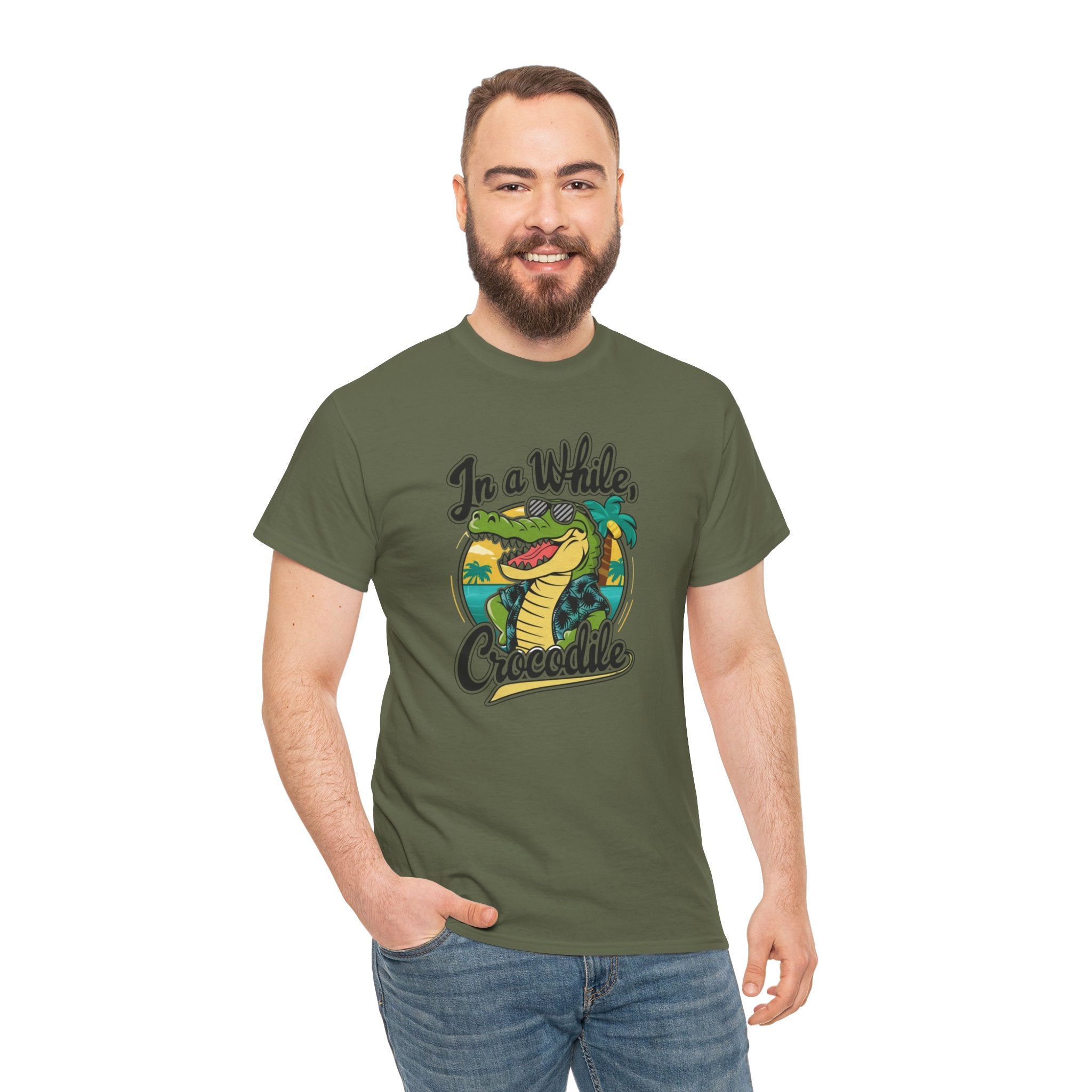 Crocodile Graphic Tee — "In a While, Crocodile" Casual Cotton T-Shirt