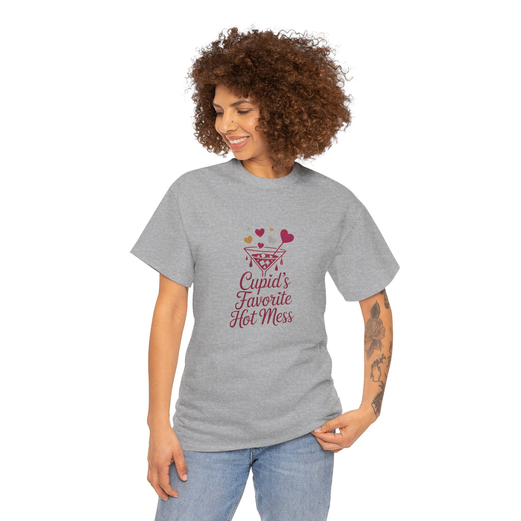 Valentine Tee — "Cupid’s Favorite Hot Mess" Graphic Shirt