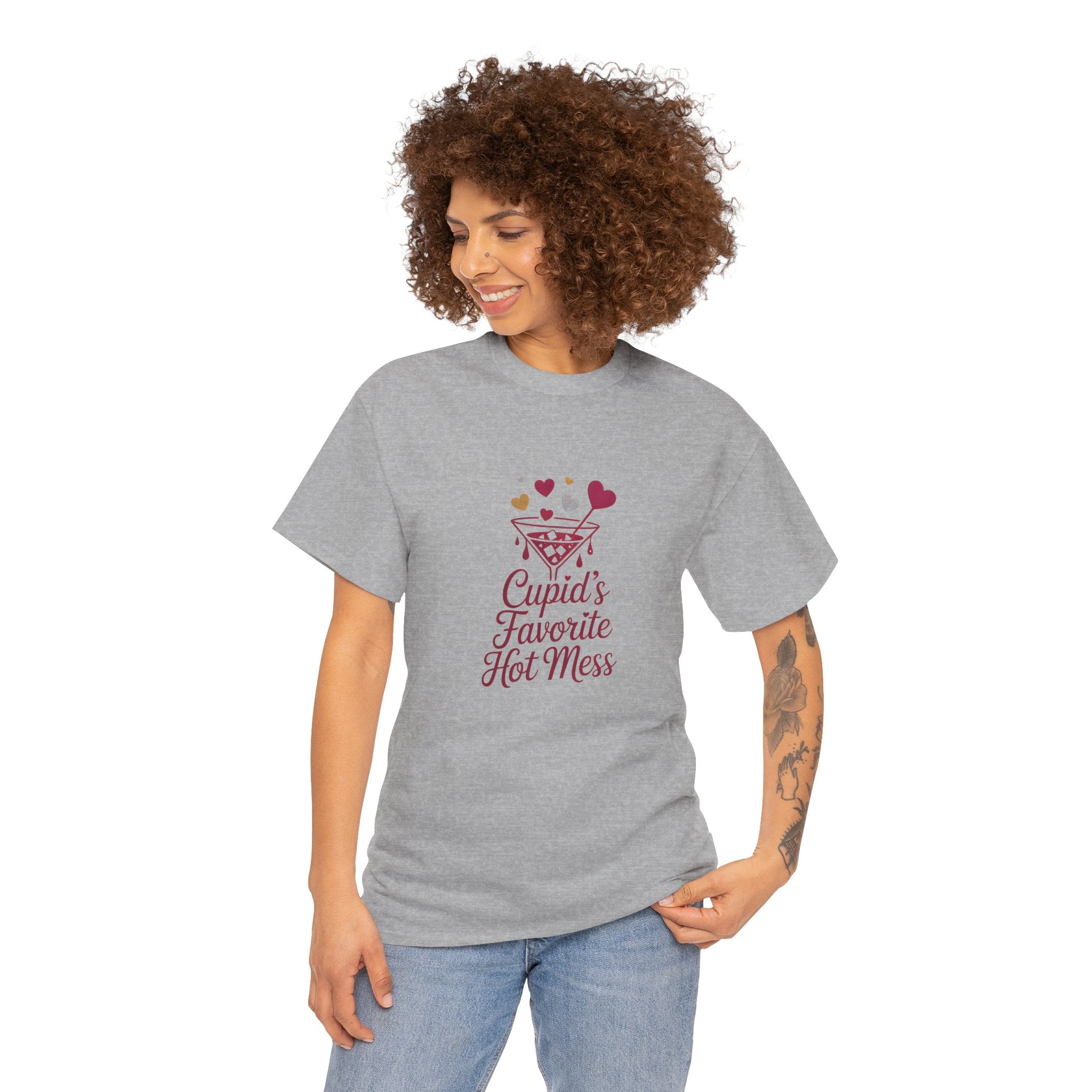 Valentine Tee — "Cupid’s Favorite Hot Mess" Graphic Shirt