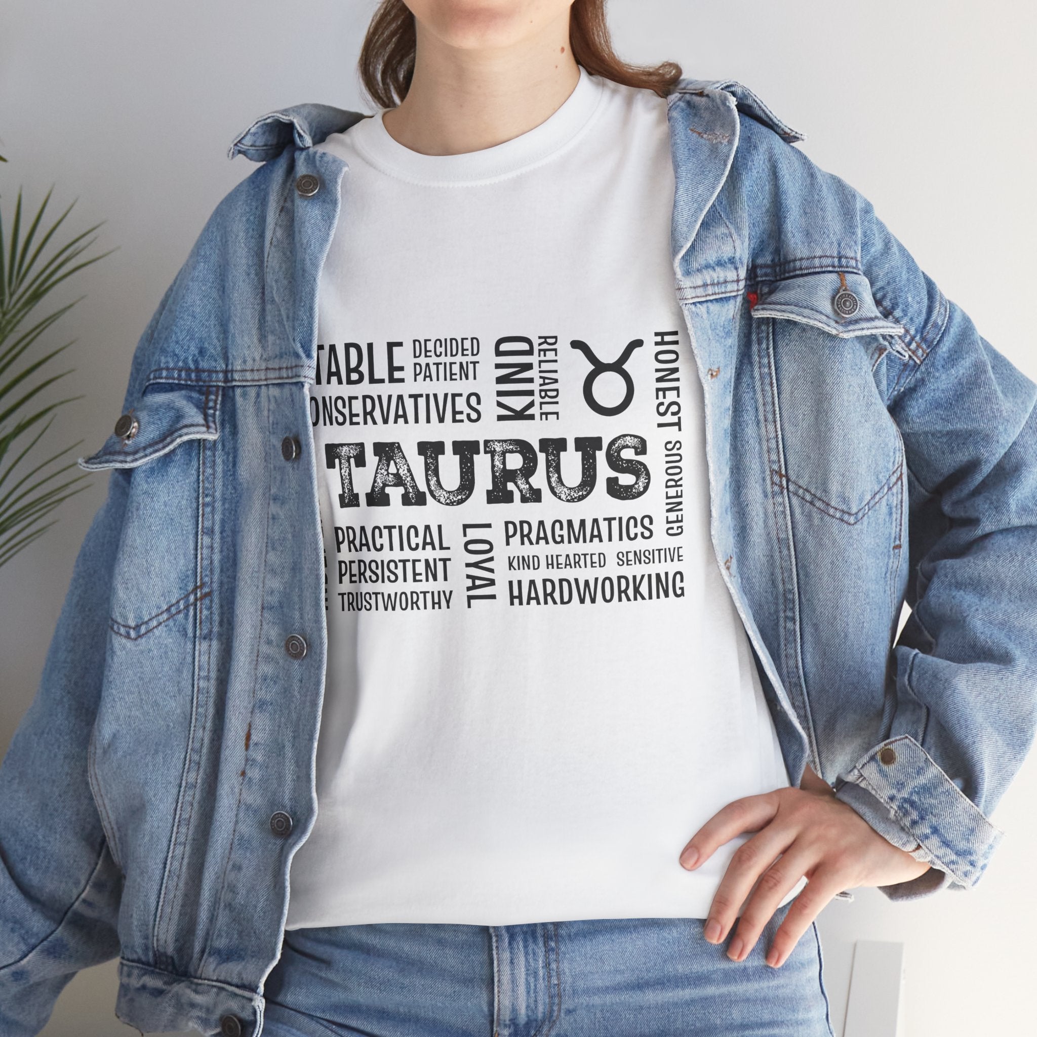 Taurus Zodiac T‑Shirt — Taurus Word Cloud Astrology Tee