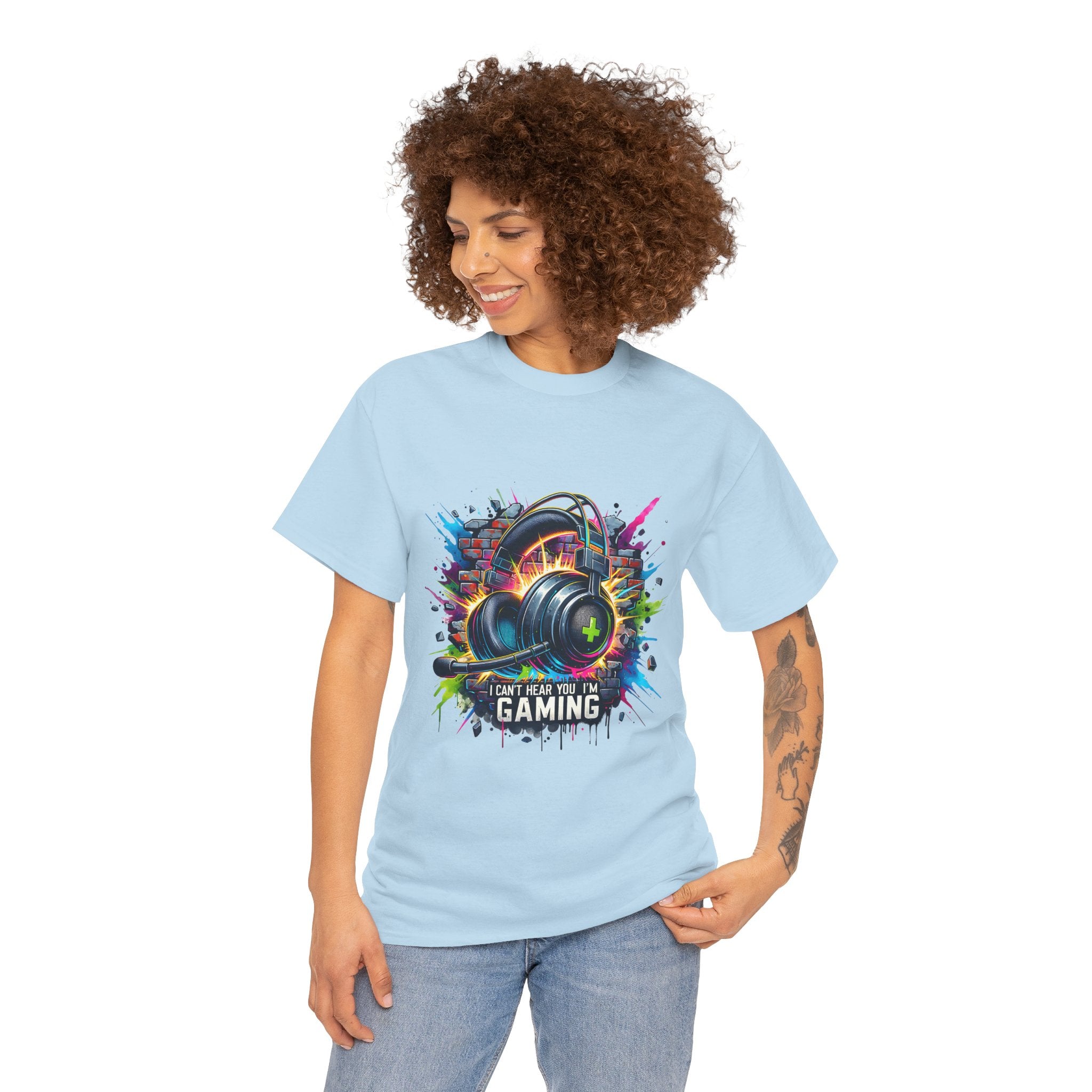 Gaming Headset Graphic Tee – "I Can't, I Have Gaming" Colorful Gamer T-Shirt