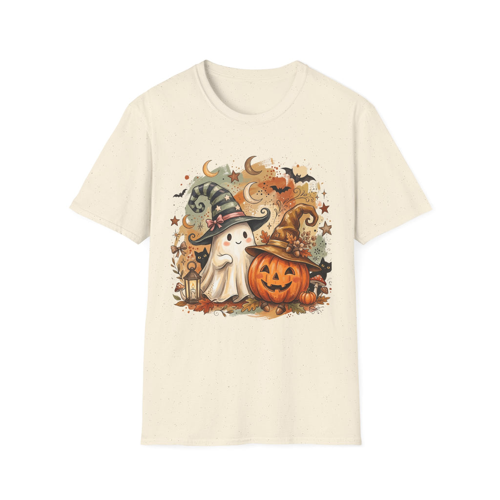 Halloween Ghost T-Shirt — Cute Pumpkin & Witch Hat Spooky Fall Tee