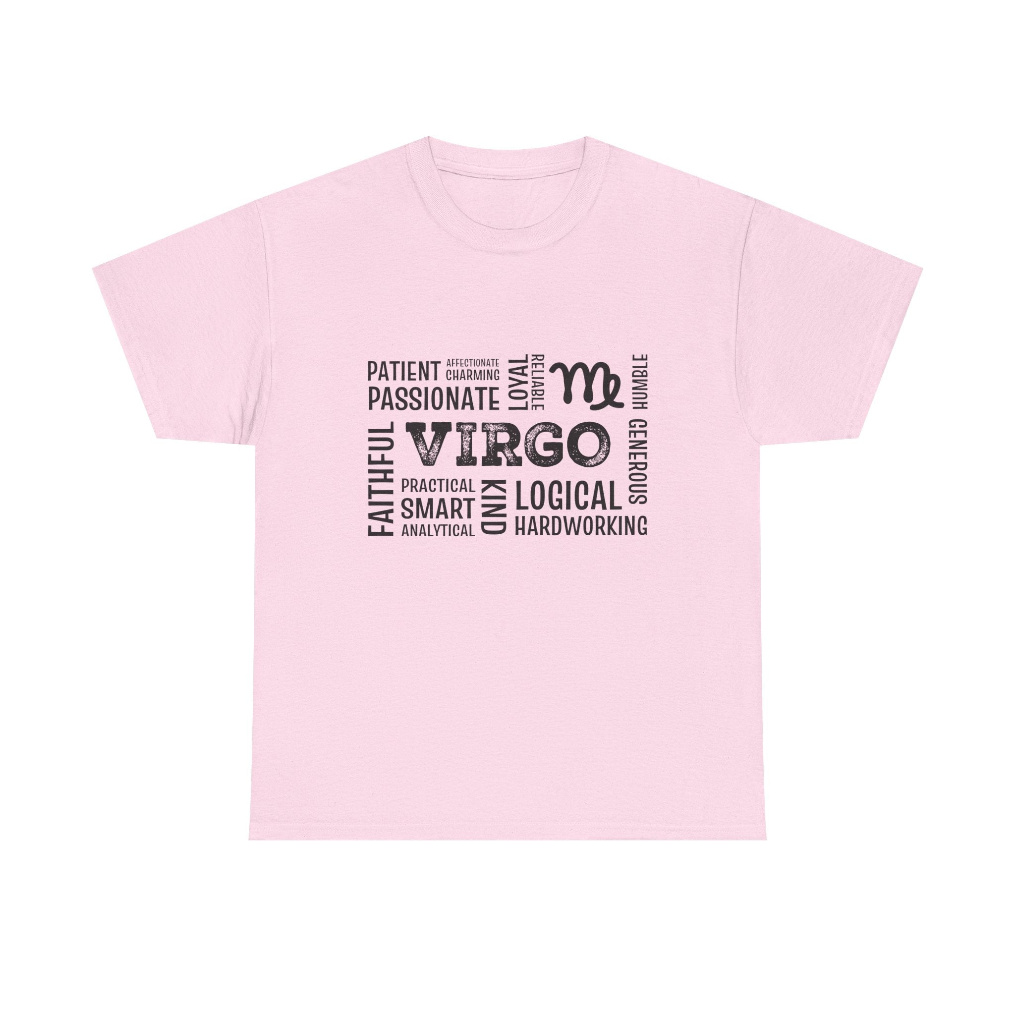 Virgo Zodiac T-Shirt — Virgo Word Cloud Tee (Logical, Hardworking, Passionate)