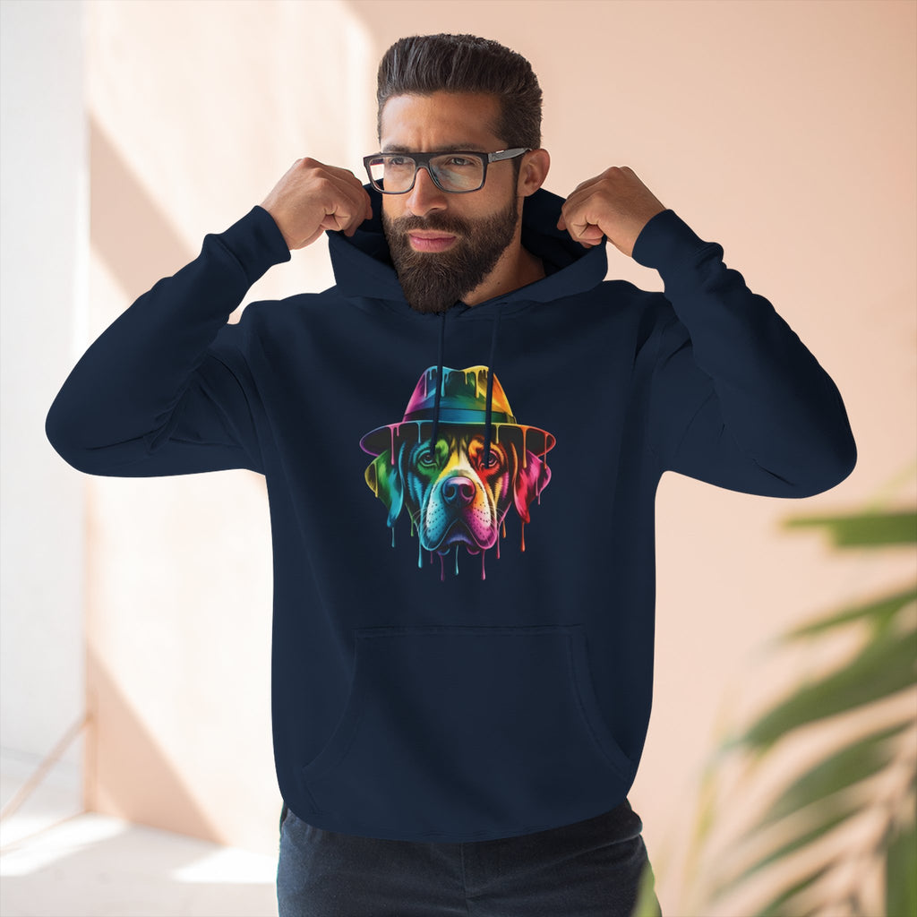 Colorful Dripping Dog Hoodie — Vibrant Canine Art Pullover