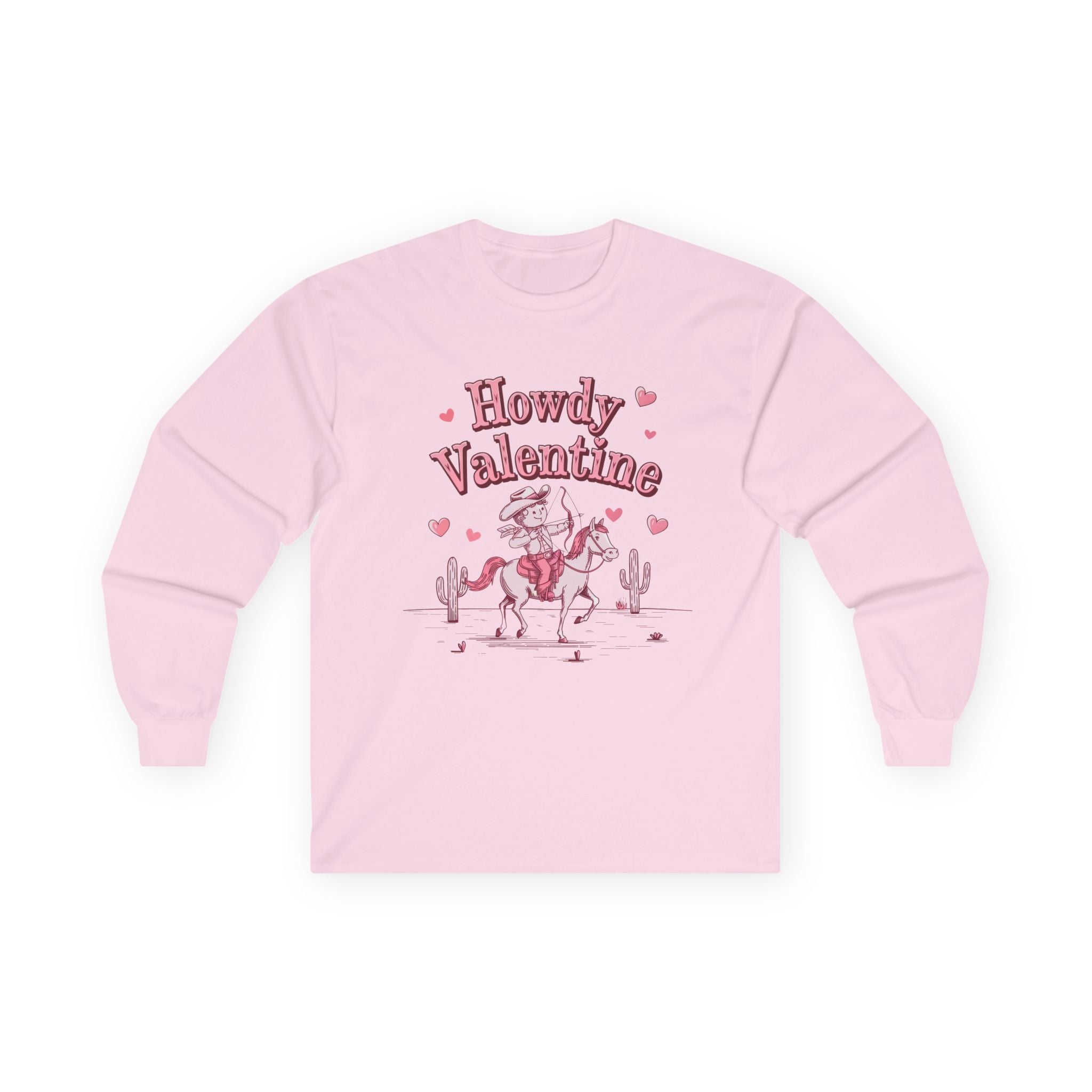 Howdy Valentine Long Sleeve Tee — Western Cowboy Valentine Shirt