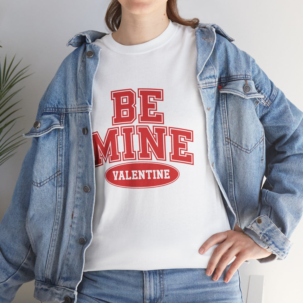 Valentine "Be Mine" Tee - Retro Red Collegiate Love Shirt