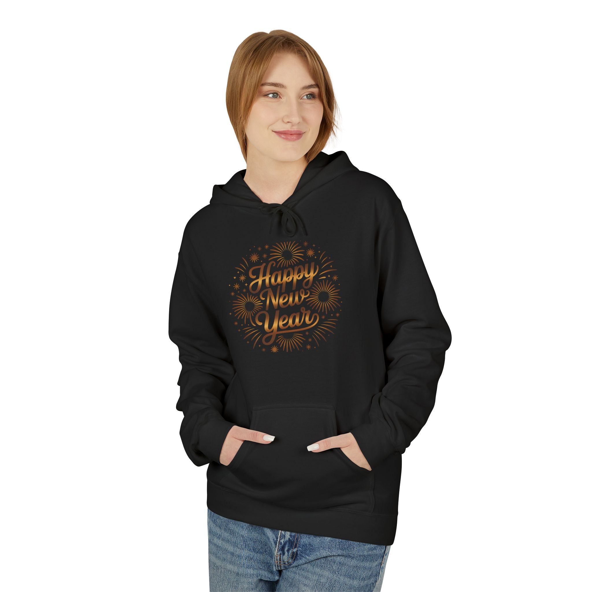 Happy New Year Hoodie — Festive Fireworks Holiday Pullover