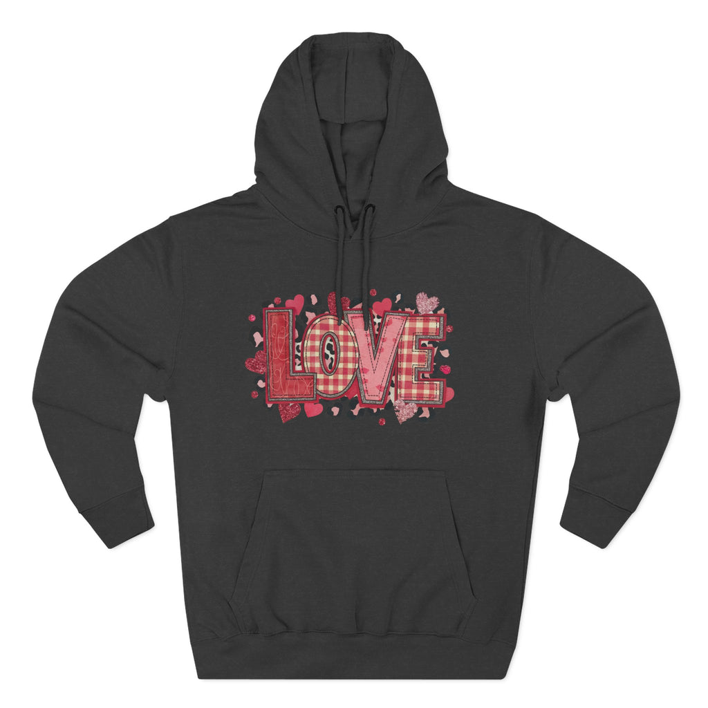 Love Plaid Heart Hoodie — Valentine’s Day Cozy Pullover