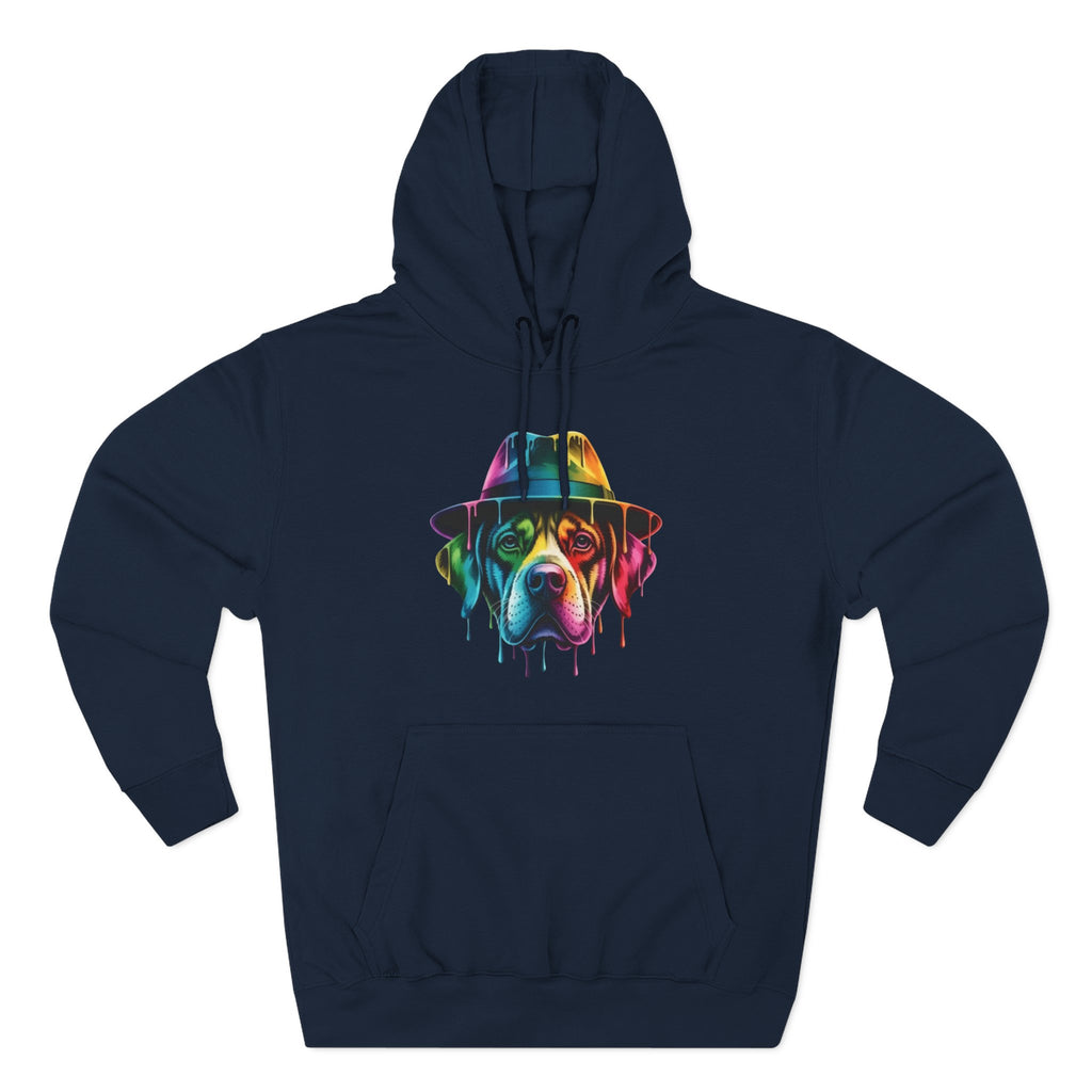 Colorful Dripping Dog Hoodie — Vibrant Canine Art Pullover