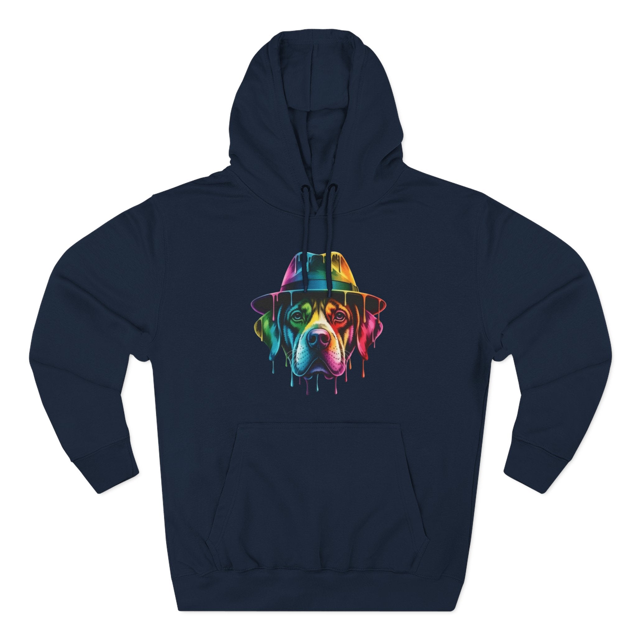 Colorful Dripping Dog Hoodie — Vibrant Canine Art Pullover