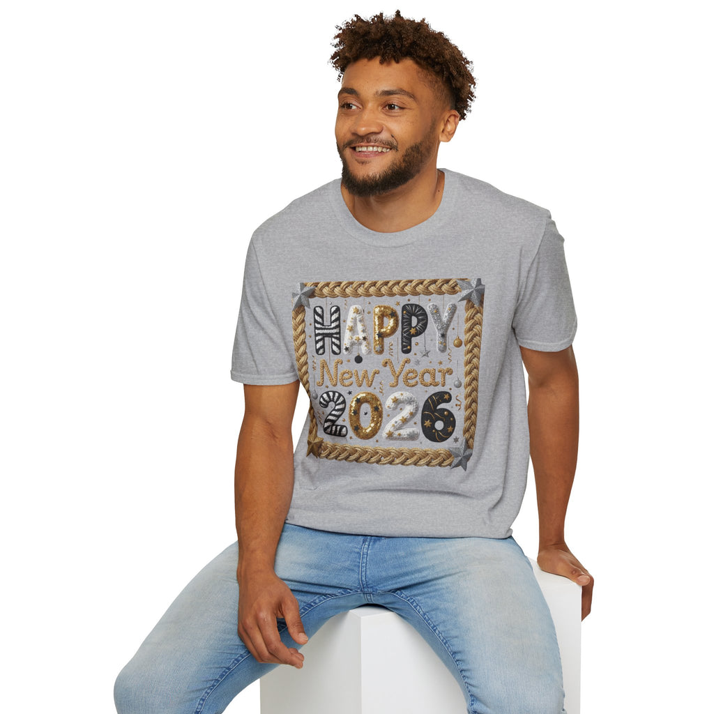 Happy New Year 2026 T-Shirt — Festive Gold & Silver Celebration Tee