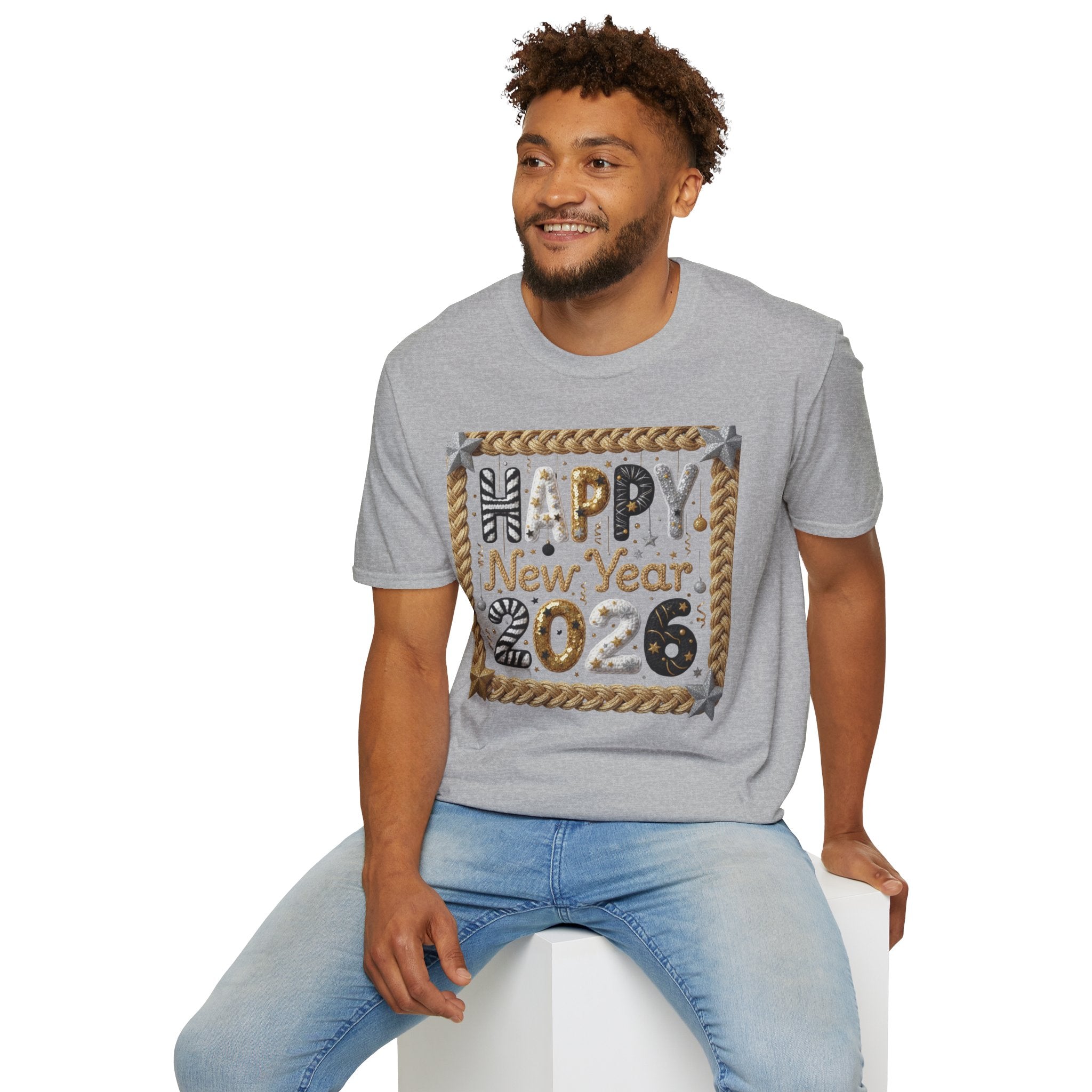 Happy New Year 2026 T-Shirt — Festive Gold & Silver Celebration Tee