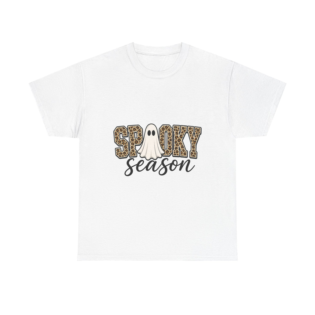 Spooky Season Leopard Ghost T‑Shirt