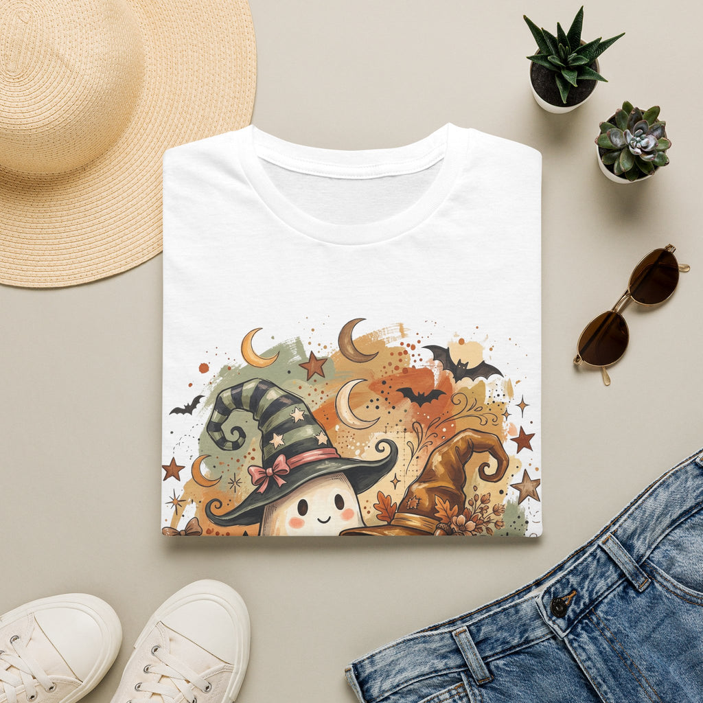 Halloween Ghost T-Shirt — Cute Pumpkin & Witch Hat Spooky Fall Tee