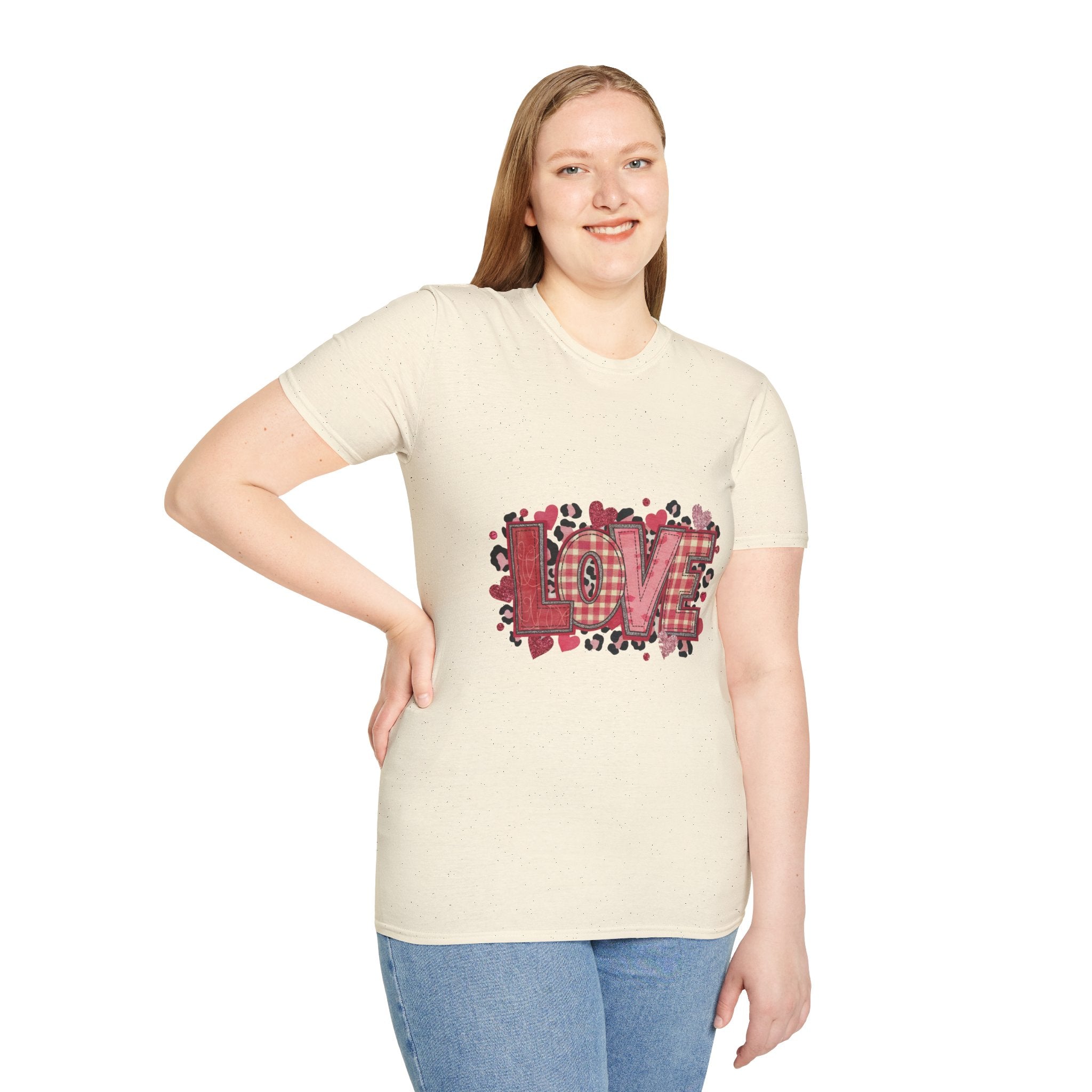 LOVE Plaid Heart T-Shirt — Valentine's Day Buffalo Check Graphic Tee